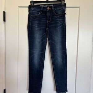 American Eagle Outfitters Blue Jegging Crop 360 Super Stretch Jeans Size 00